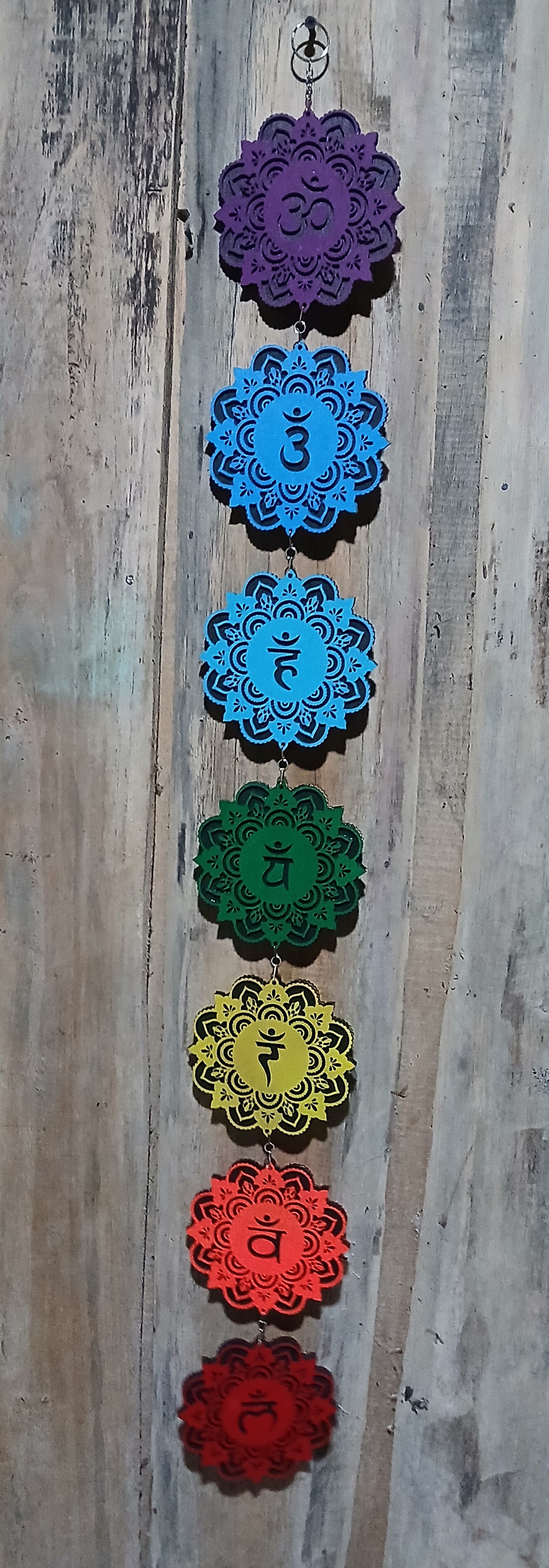 CHAKRAS CHAIN - SET OF SEVEN MULTILAYER WOOD MANDALAS